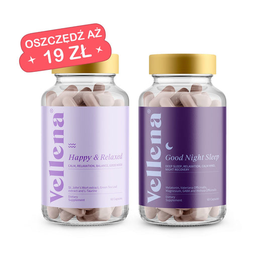 Dobry nastrój + Spokojny sen | Kapsułki 2-MIX | Vellena