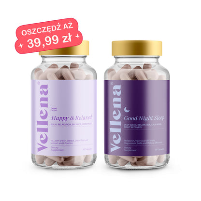 Dobry nastrój + Spokojny sen | Kapsułki 2-MIX | Vellena
