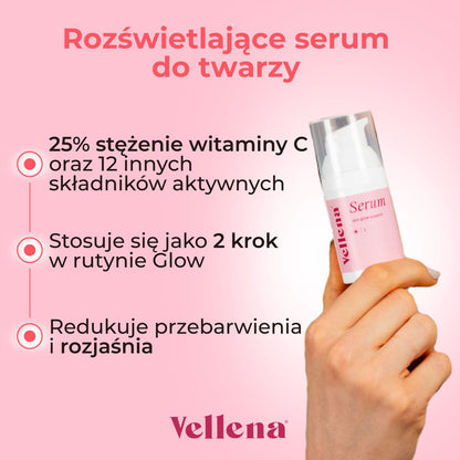 Rozświetlające serum do twarzy 30ml | Vellena