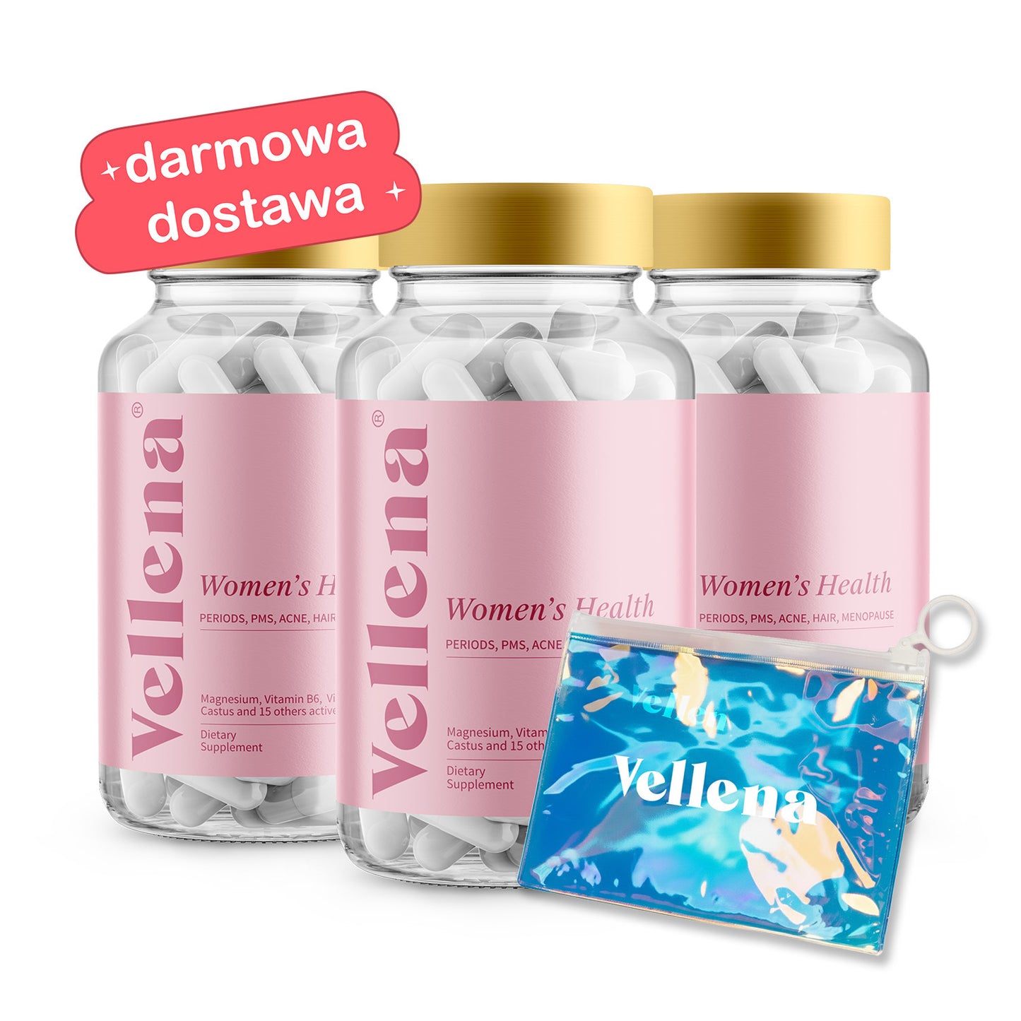 Kobiece zdrowie | Kapsułki 3-PACK + torba GRATIS | Vellena