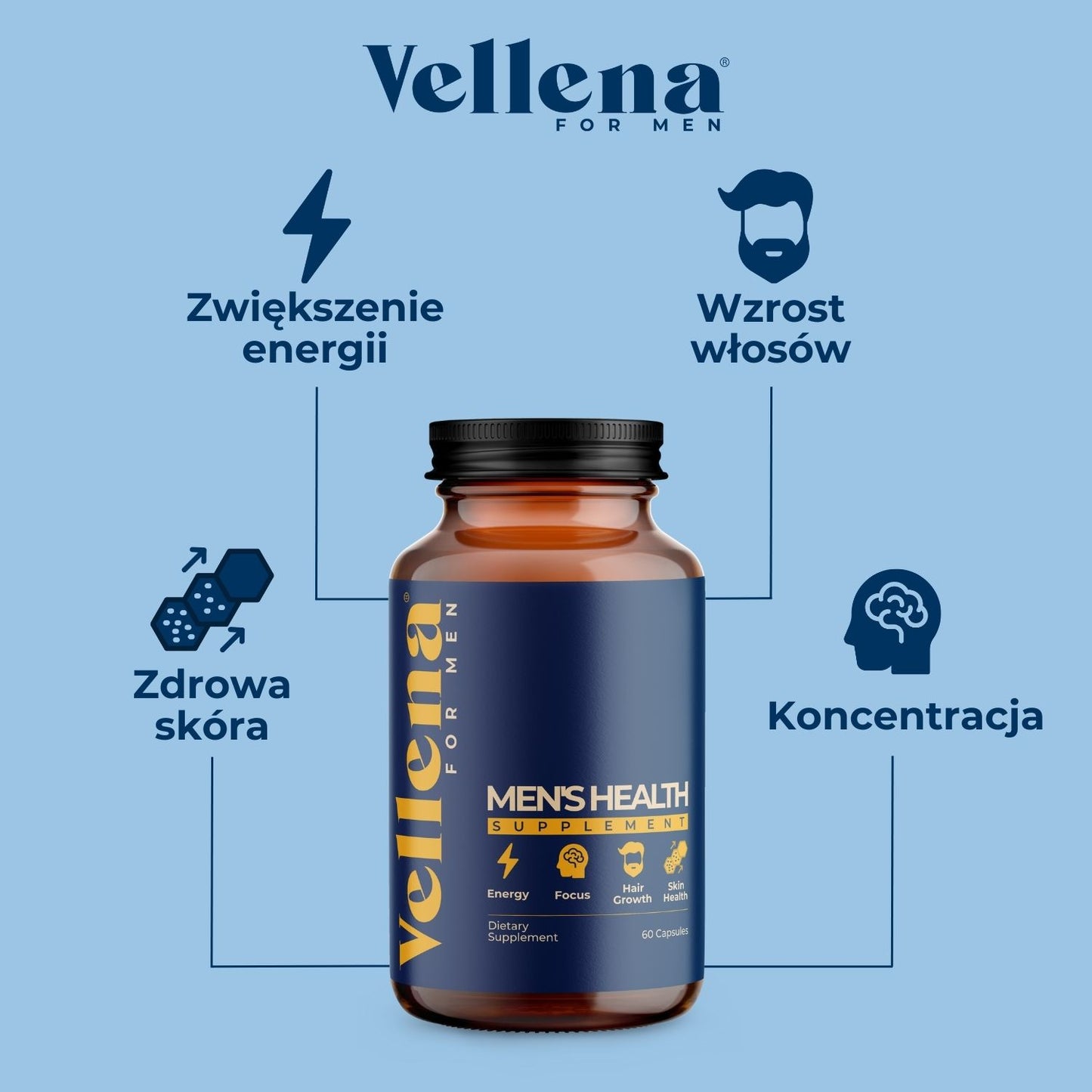 Męskie zdrowie | Kapsułki 3-PACK | Vellena for Men
