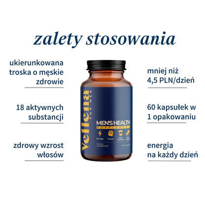 Męskie zdrowie | Kapsułki 3-PACK | Vellena for Men