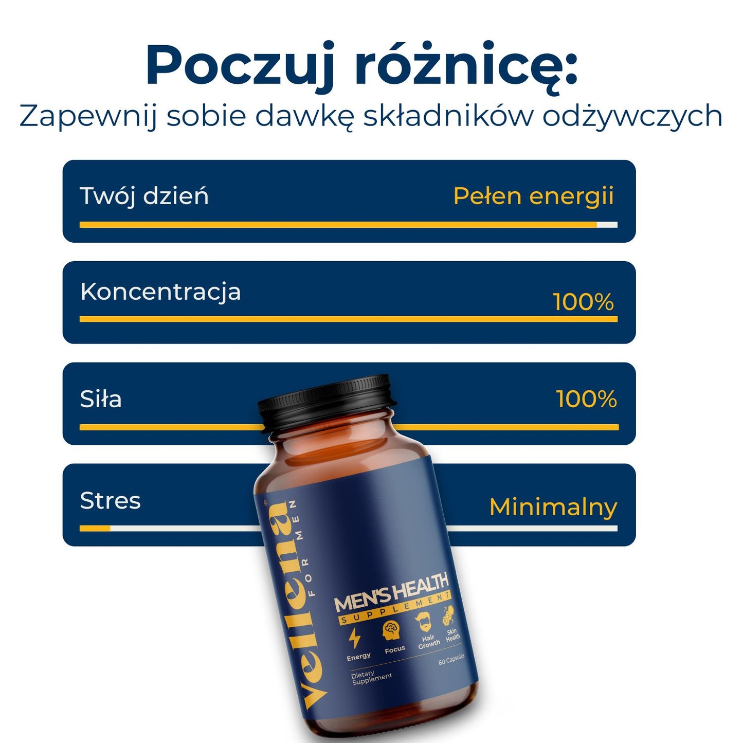 Męskie zdrowie | Kapsułki 3-PACK | Vellena for Men