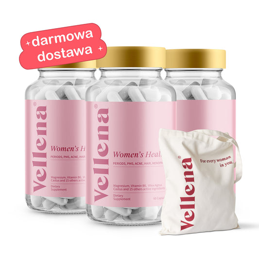 Kobiece zdrowie | Kapsułki 3-PACK + torba GRATIS | Vellena