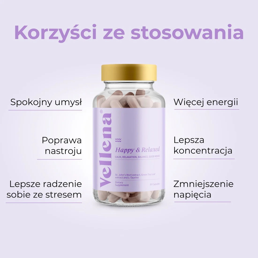 Dobry nastrój + Spokojny sen | Kapsułki 2-MIX | Vellena